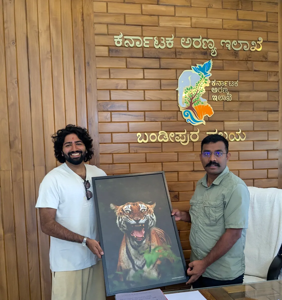 Krishna presenting The Warning to the Range Forest Officer, Bandipur